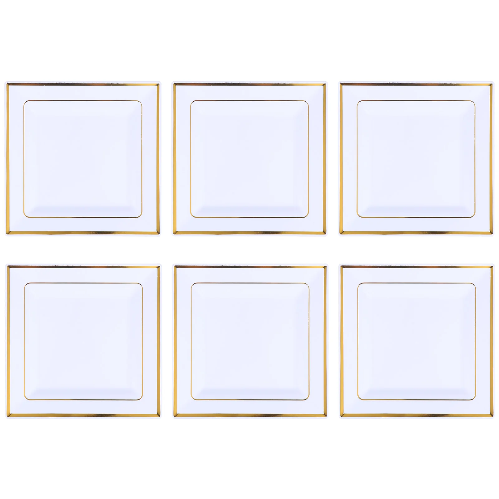 

6 pcs Dinner Plate Food Rectangular Tray Serving Tray Home Rectangular Practical Plate White Color High Quality