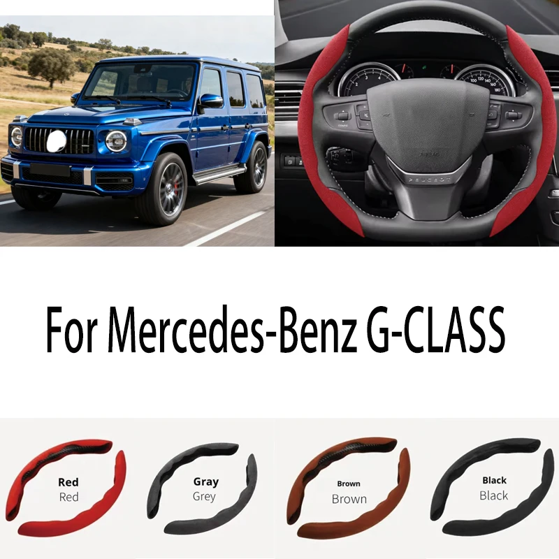 

For Mercedes-Benz G-CLASS Car Steering Wheel Cover 38CM Anti-Slip Suede Steering Wheel Cover Auto Decoration Accessory