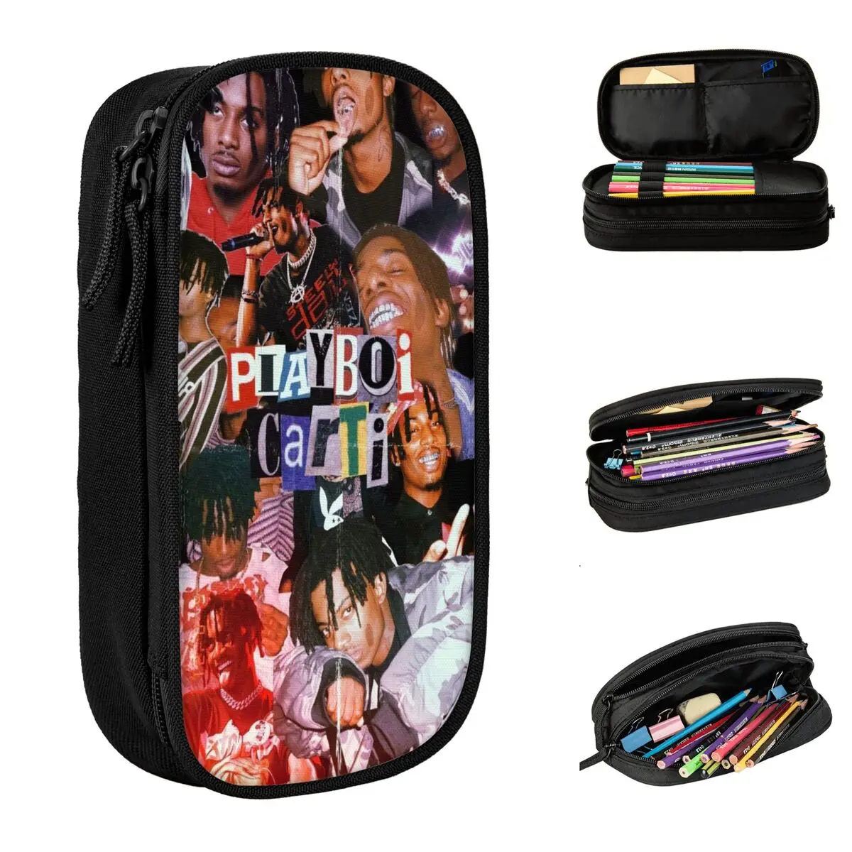 

Классические пеналы Playboi Carti, пеналы для девочек и мальчиков, большие сумки для хранения, школьные принадлежности, подарки, канцелярские принадлежности