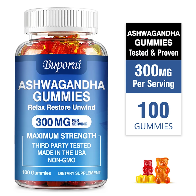 

Ashwagandha Gummies - Relieve Stress,Improve Sleep, Soothe Emotions,Relax The Mind and Body, Improve Cognitive Function, NON-GMO