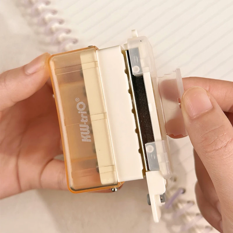 Handheld Mini 6 Hole Paper Puncher 5.5mm Aperture Versatile Scrapbook DIY Paper Cutter Ideal for Students Office Use