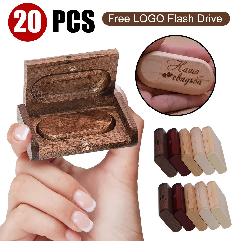 

20 шт./лот, деревянный флэш-накопитель USB 2,0, 128 ГБ, 64 ГБ, 32 ГБ, бесплатный логотип, креативный подарок, U-диск для ноутбука, высокоскоростной флэш-накопитель
