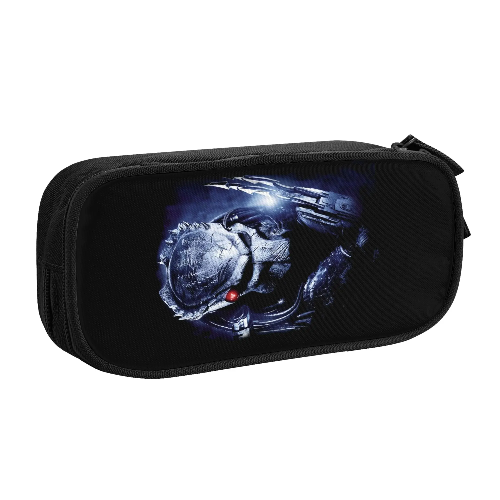 Alien Predators Fiction  Cute Pencil Case Boy Girl Large Capacity Science Horror Comics Pencil Bag School Accessories