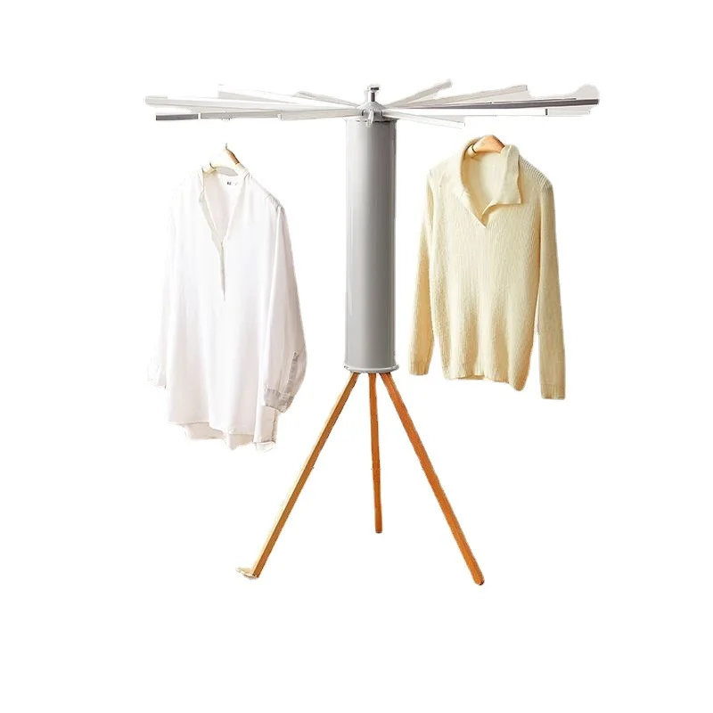 Installation-free octopus eight-claw drying rack Floor-to-ceiling foldable solid wood drying rod Invisible indoor portable quilt