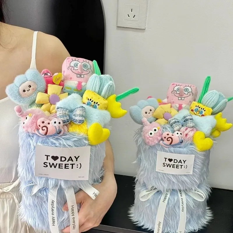 

Anime Unique SpongeBo Doll Bouquet Finished Product Perfect As Bday Graduation or Valentine Present for Girlfriends and Bffs