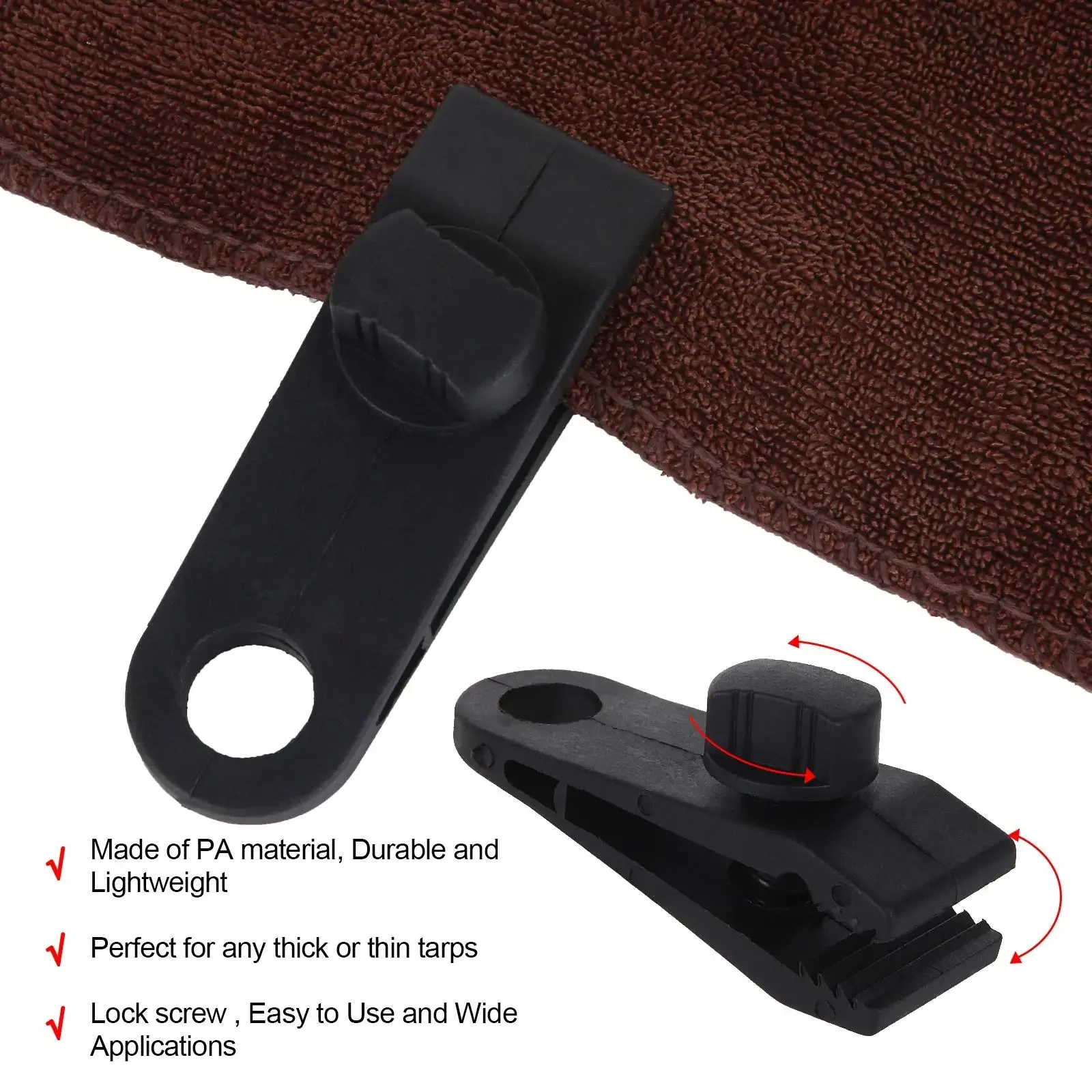 20Pcs Heavy Duty Tent Clip Tarp Clips Lock Grip Tent Clamps Clamps for Tarps Awnings Camping Car and Swimming Pool Covers view 2
