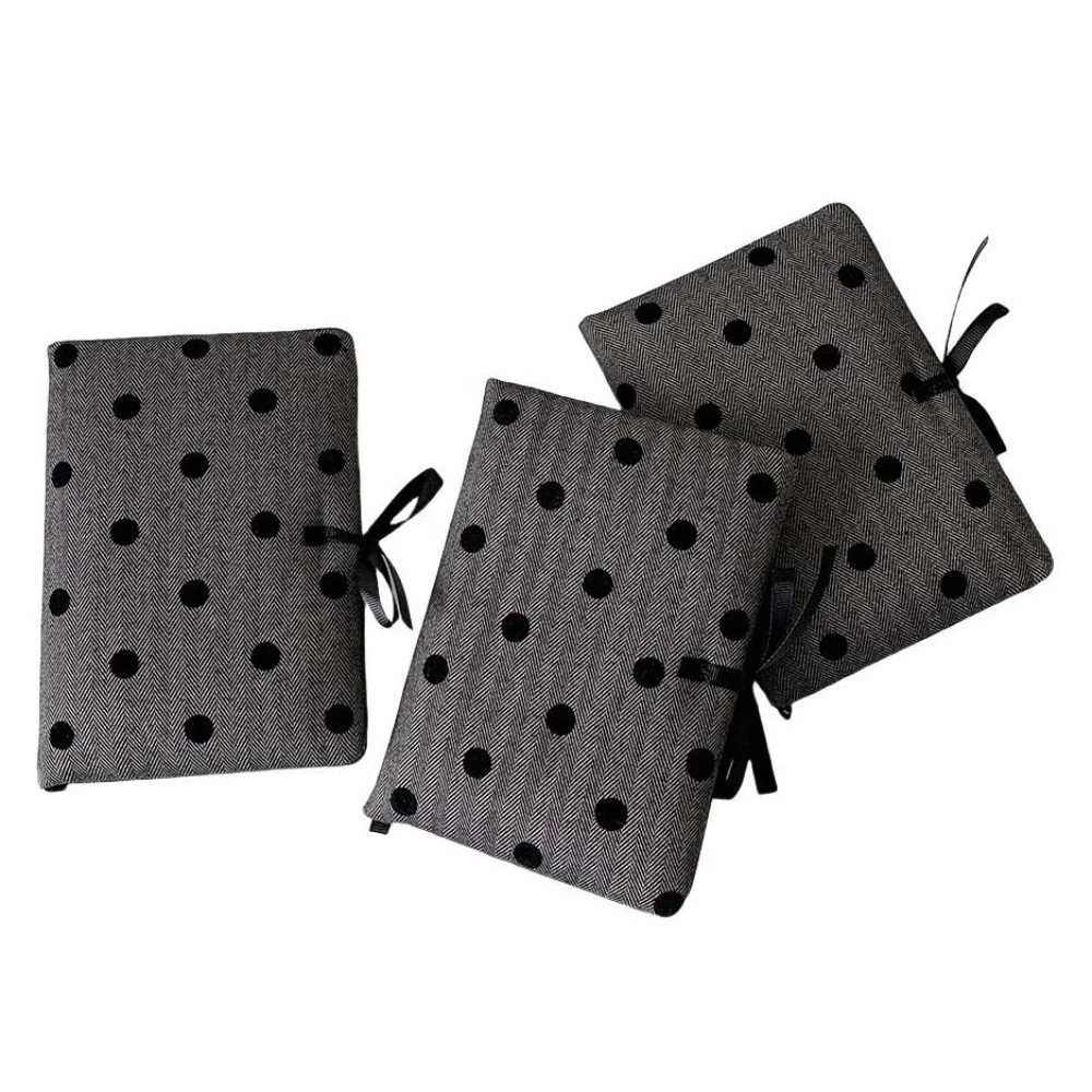 Stationery A6 Pocket Planner Learning Papers Grey Round Dot Cover Cloth Straps Notebook Princess Style Portable