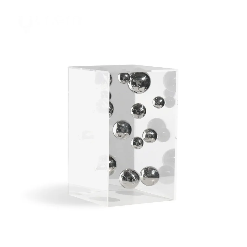 European-style Square Acrylic Cover Ball Ornaments Living Room Porch TV Cabinet Model Room Home High-end Decorations Modern