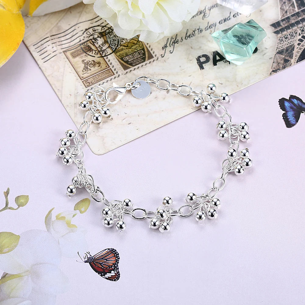 Beautiful 925 Silver Bracelets Nice For Wedding Women Chain Bracelet Charm Beads Fashion Gorgeous Jewelry Wholesale