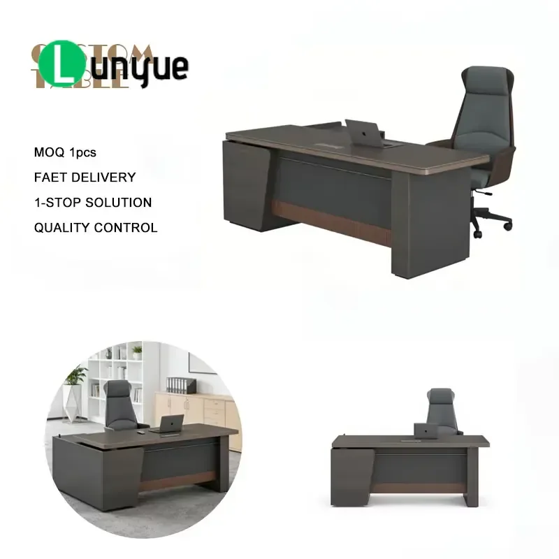 L Shaped Executive Desk Luxury CEO Office Furniture Set Manager Workstation for Home Business Modern Large Corner Computer