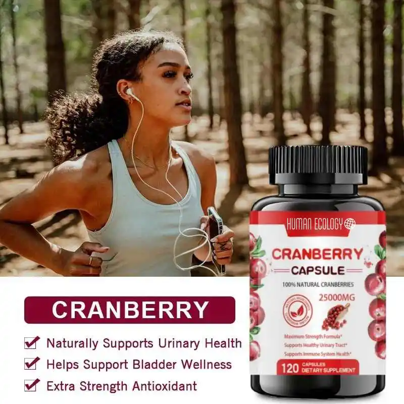 Organic Cranberry Extract 25000mg Soft Capsules Rich Vitamin C Supplement Gluten-Free For Adults Easy To Swallow 60 Cap