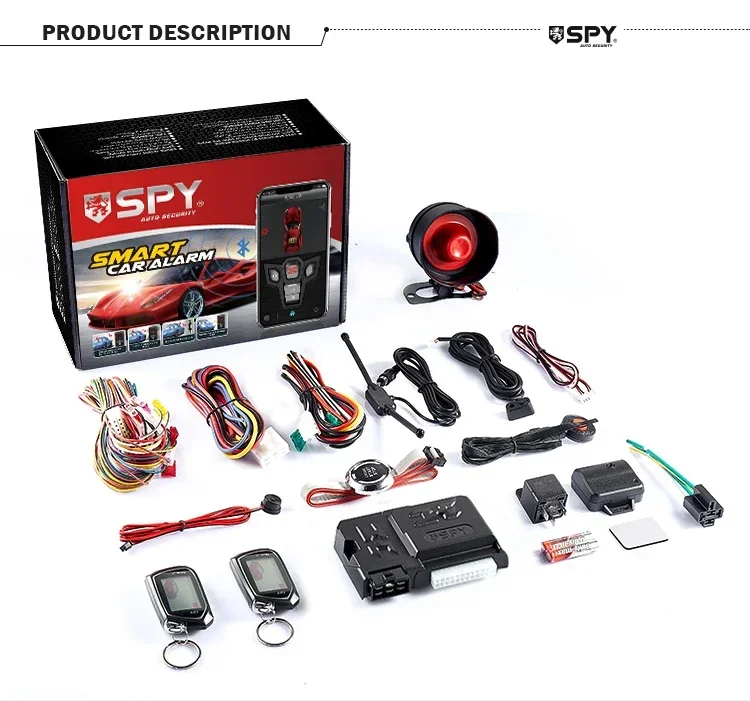 SPY Universal Dc 12V Keyless do alarmu samochodowego APP BT samochodowy system bezpieczeństwa dwukierunkowy zdalny start alarmy samochodowe