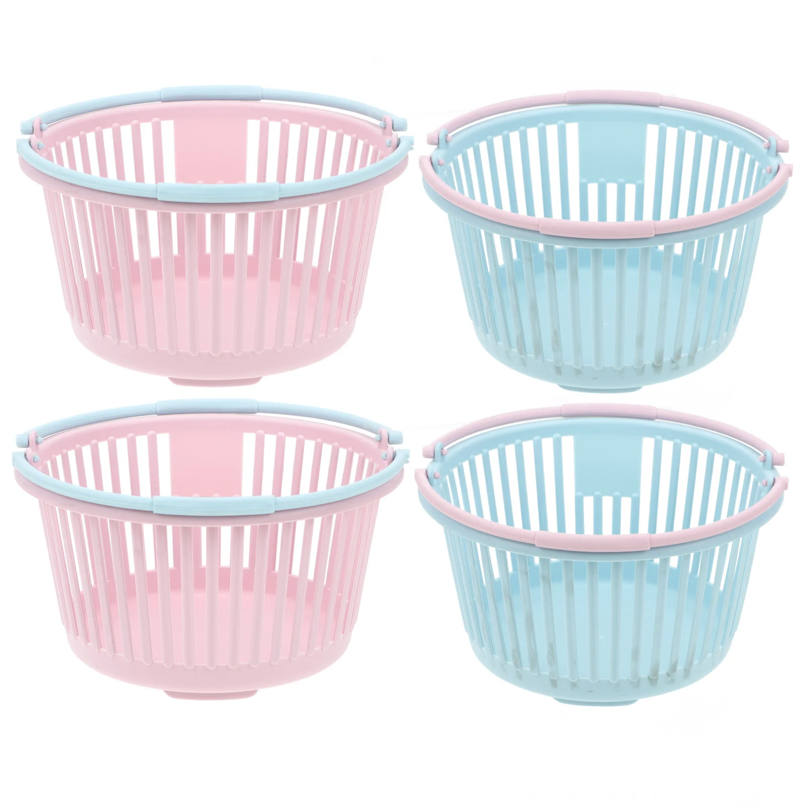 

4Pcs Picking Fruit Baskets Plastic Storage Containers Ergonomic Handle Portable Fruit Container for Outdoor Home Use