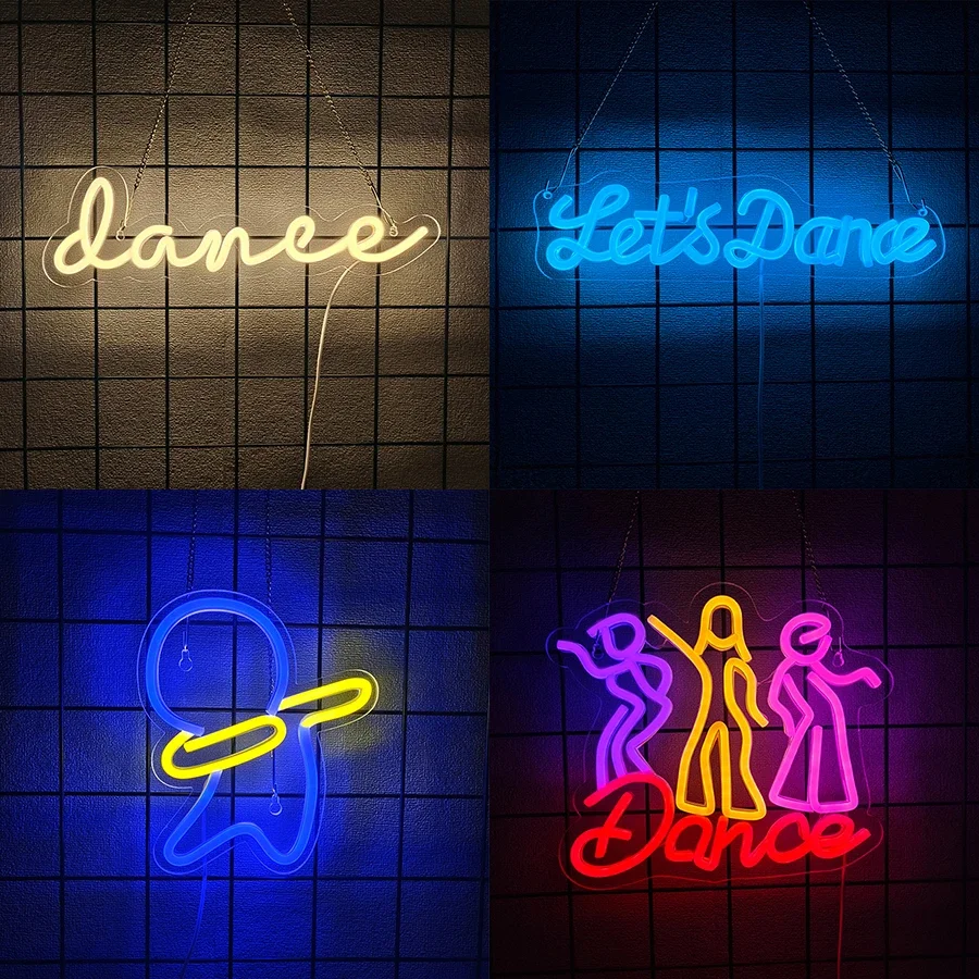 

Неоновые вывески "Let's Dance", светодиодные неоновые светящиеся вывески для свадеб, танцевальных вечеринок, аксессуары для баров, украшения на День святого Валентина, декор для дня рождения