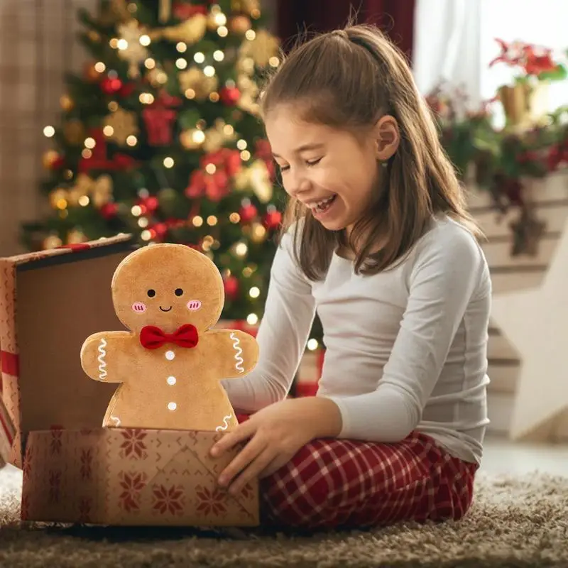 Boneca De Pelúcia De Homem De Gingerbread, Animal De Desenho Animado Recheado, Almofada De Lance De Natal, Lance Festivo