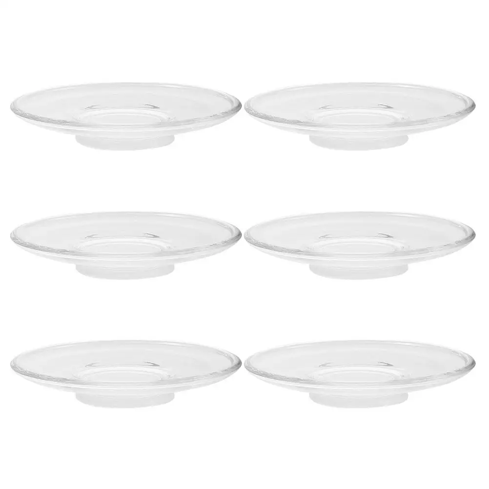 

6 Pcs Cup Decorative Coasters Mat Coffee Table Clear Glass Plates Tea Saucer Saucers
