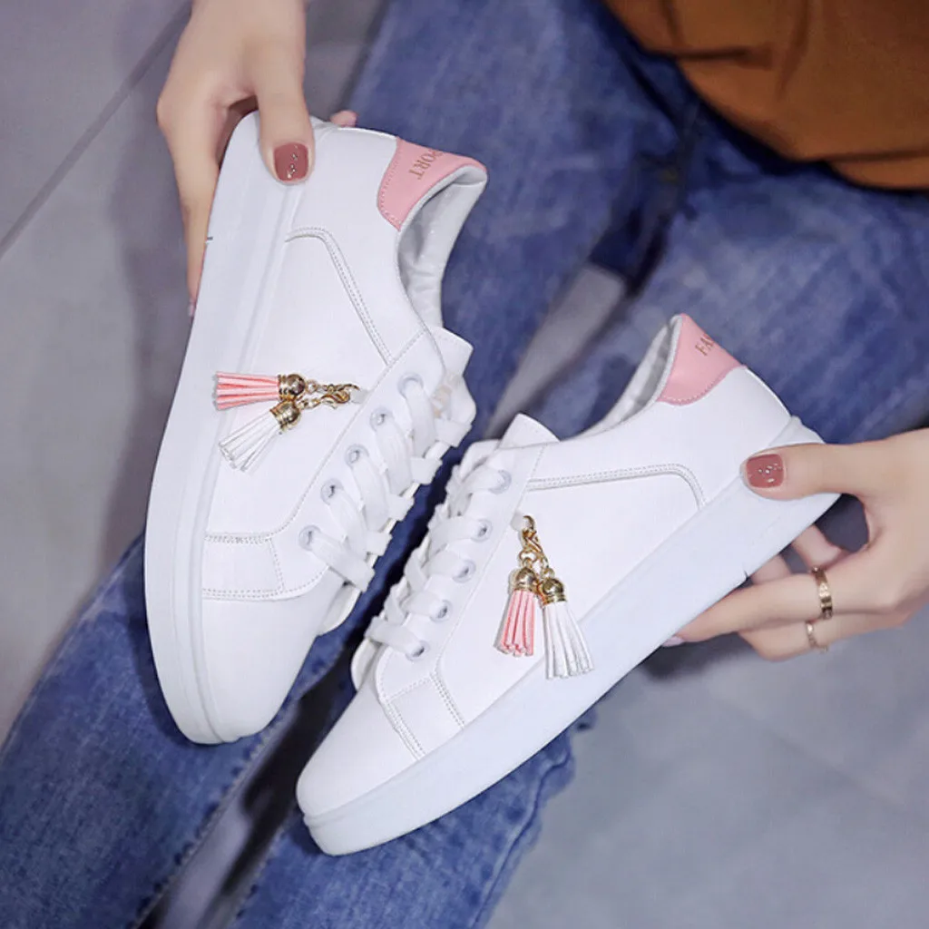 Spring Autumn Women 39 Tennis Fashion White Shoes Woman's PU Leather Solid Color Ladies Casual Shoes Basketball Footwears