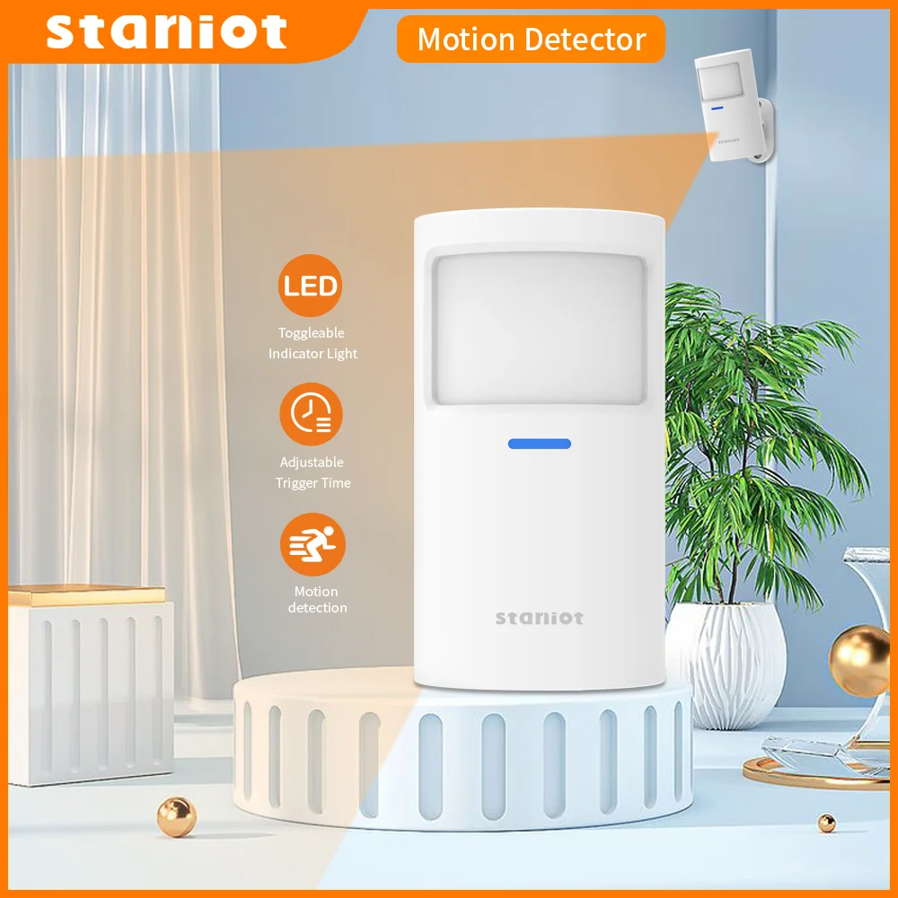 Sensore di movimento Staniot PR200 Wireless 433Mhz rilevatore di movimento PIR protezione di sicurezza allarme antimanomissione per sistema di allarme domestico