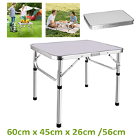Mini Camping Table  60cm x 45cm x 26cm /56cm Portable Outdoor Table Folding Table Adjustable Height for Backpacking Picnic BBQ