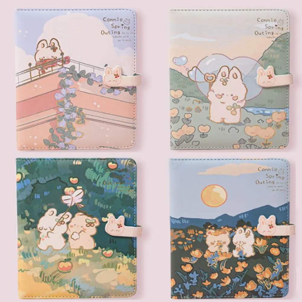 

Cartoon Anime Rabbit Notebook PU Coloring Page Cute Notebook Write Smoothly Memo Diary Planner Anime Handbook Stationery