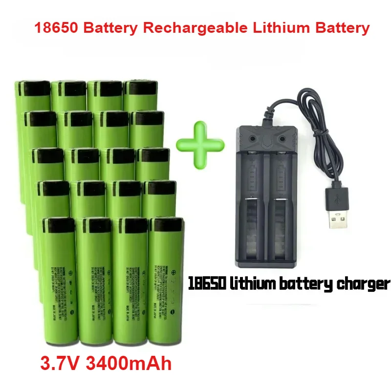 18650 Battery Rechargeable Lithium Battery  3.7V 3400mAh 34B Pour Lamp De Poche Chargeur USB Original New NCR18650B