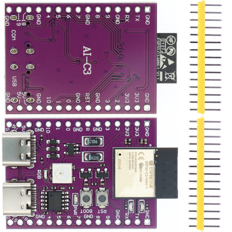 ESP32 ESP32-C3 AI-C3 ESP32-C3-DevKitM-1 ESP32-C3-MINI-1 AI-S3 ESP32-S3 N16R8 ESP32-S3-DevKit C Dual Type-C USB-ontwikkelbord