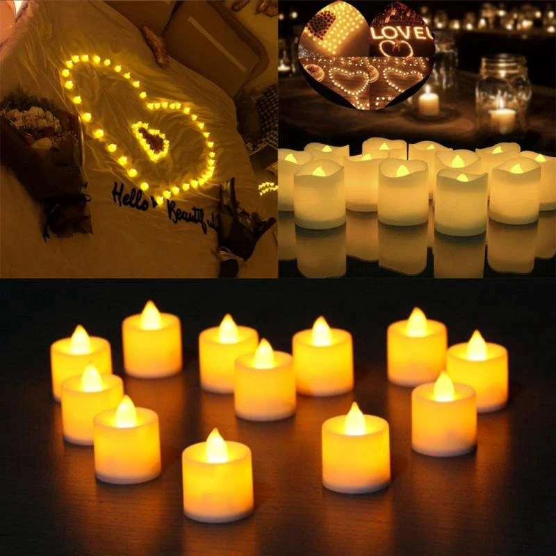 

1/6/12/24 PCS LED Electronic Candle Battery Operated FlamelessTea Light Candles Night Lights for Wedding Birthday Party Decor