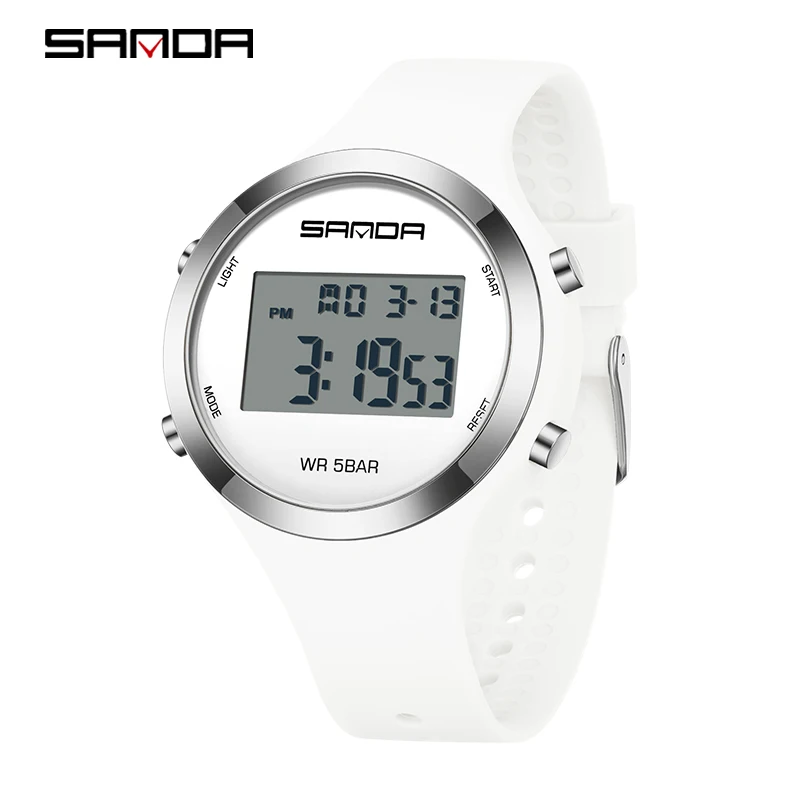 SANDA-reloj Digital deportivo para hombre y mujer, pulsera electrónica LED, resistente al agua