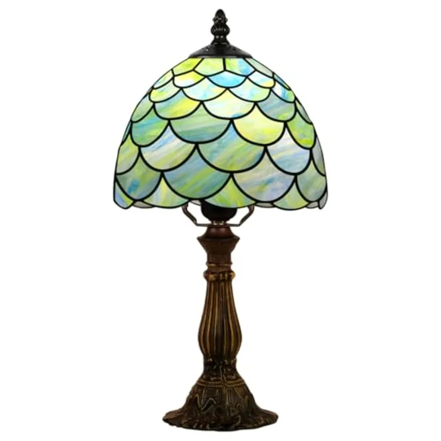 

Small Lamp Stained Glass Table Lamp 8X14.5 Inch Bedside Reading Light Antique Light Desk Lamp Style