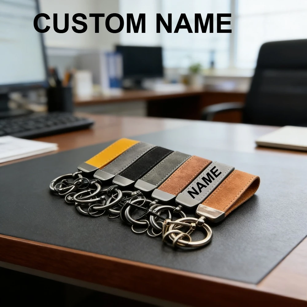 

Custom Name Logo Leather Car Moto Keychain Personalized for Men and Women Keyring Creative Simple Key Chains Ring Business Gift
