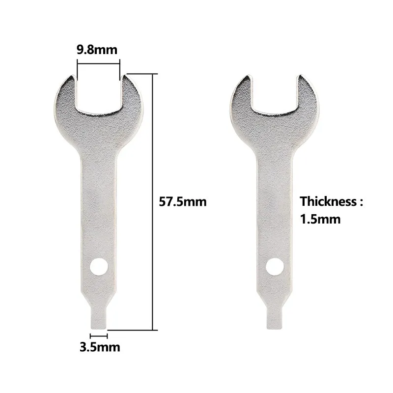 CMCP Single head Open End Wrench 2pcs 9.8mm Opening Single-end Ultra-thin Small Wrench for Supporting Bathroom Holder Hand Tools