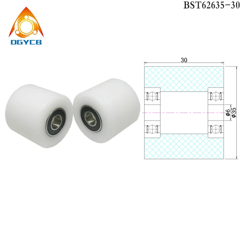 1 шт. 6x30x50 подшипник из полиформальдегида, флэш-пластиковый приводной шкив 6*30*50, двусторонний подшипник, нейлоновое направляющее колесо