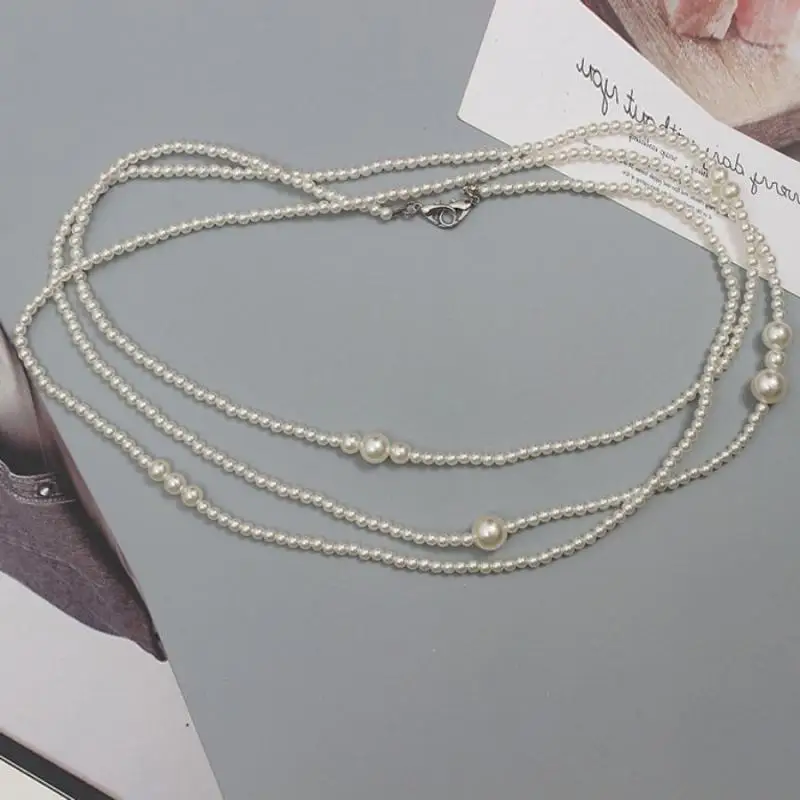 

Fashion Imitation Pearl Waist Chain Women With Dress Sub Sweater Multi-layer Pearl Waist Chain Women's Simple Body Chain