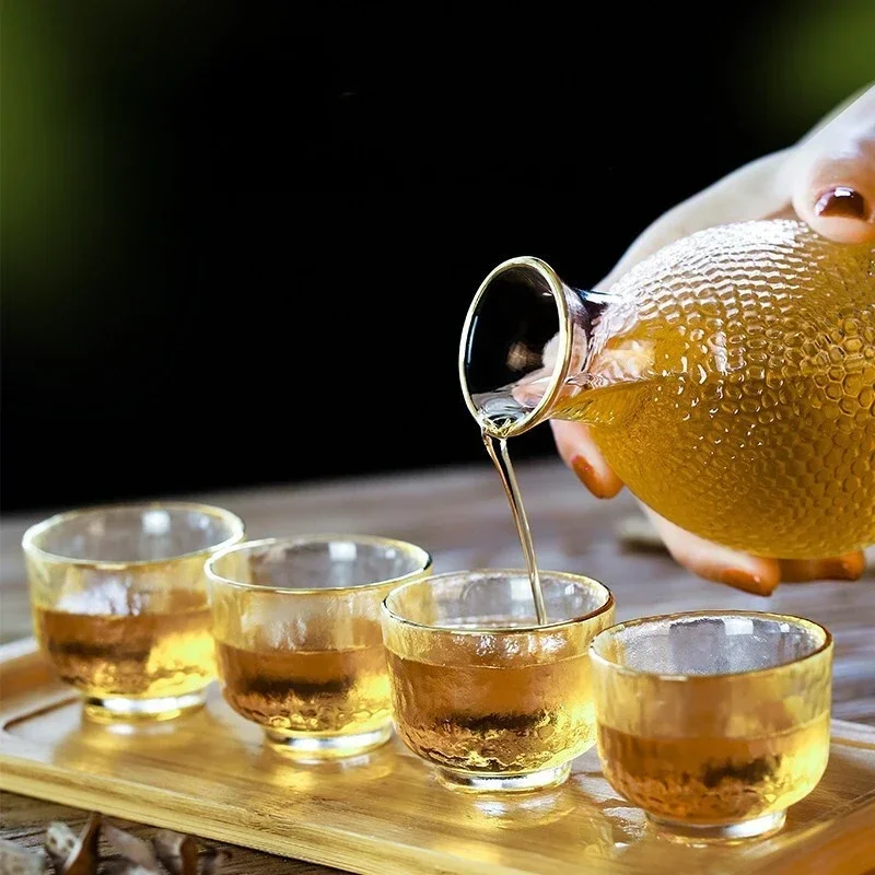 مجموعة أكواب البيرة الزجاجية ملحقات البار إناء ساكي أدوات الشرب كؤوس النار لنادل الفودكا النمط الياباني مطروق كأس للنبيذ النار #2