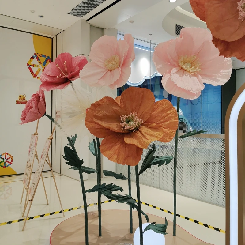 Large paper flower wedding road lead shop window art gallery  celebrity clock-in photography three-dimensional paper flower