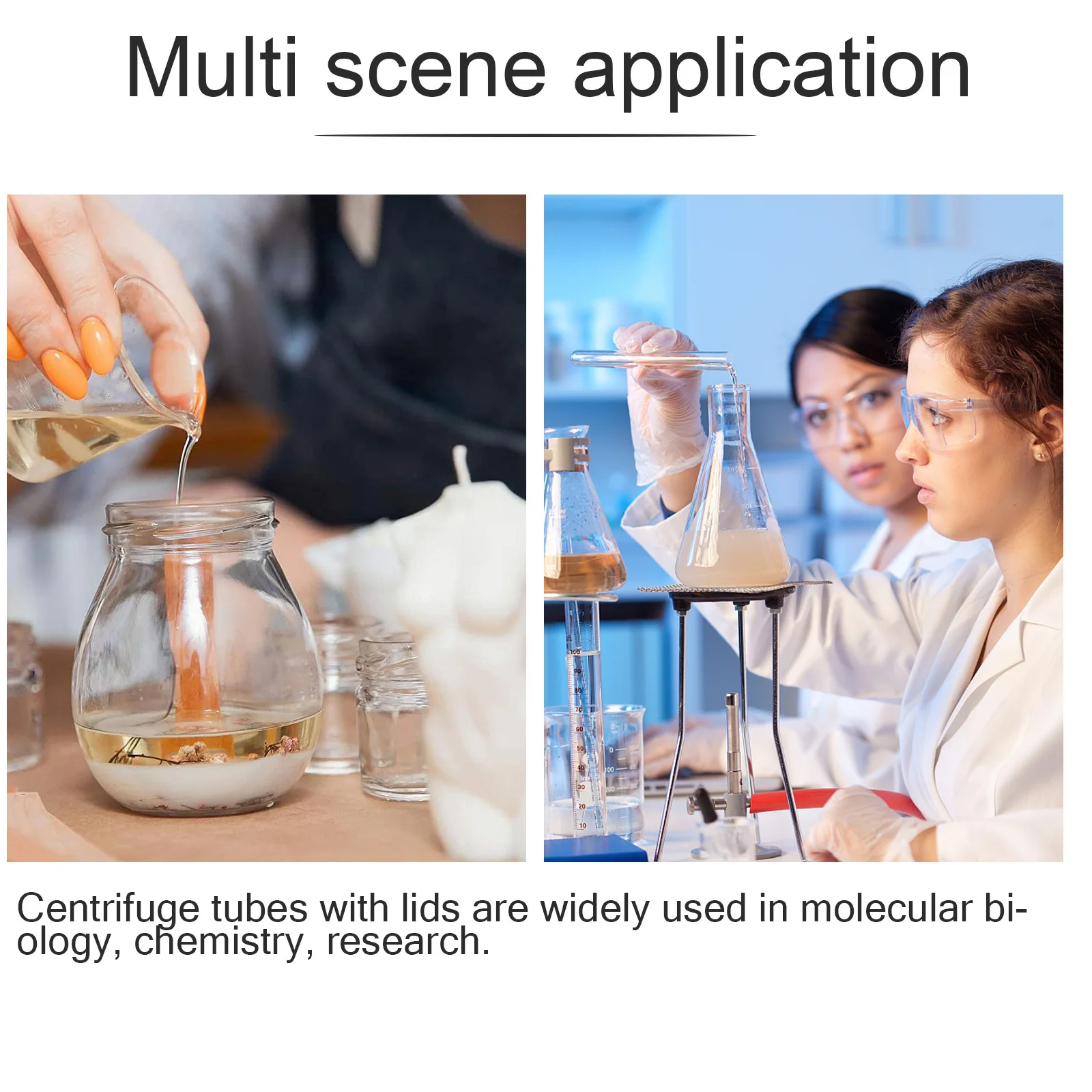 

50 pcs 50Ml Screw Cap Centrifuge Tubes Lab Plastic Sample Storage Leak-Proof Portable Testing Experiment Laboratory Supplies