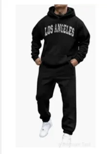 

Men's Tracksuit Hooded Sweatshirt+Sweatpants 2 Pcs Sets Sports Suit Casual Jogger Sportswear 2 Piece Male Fleece Streetwear Sets