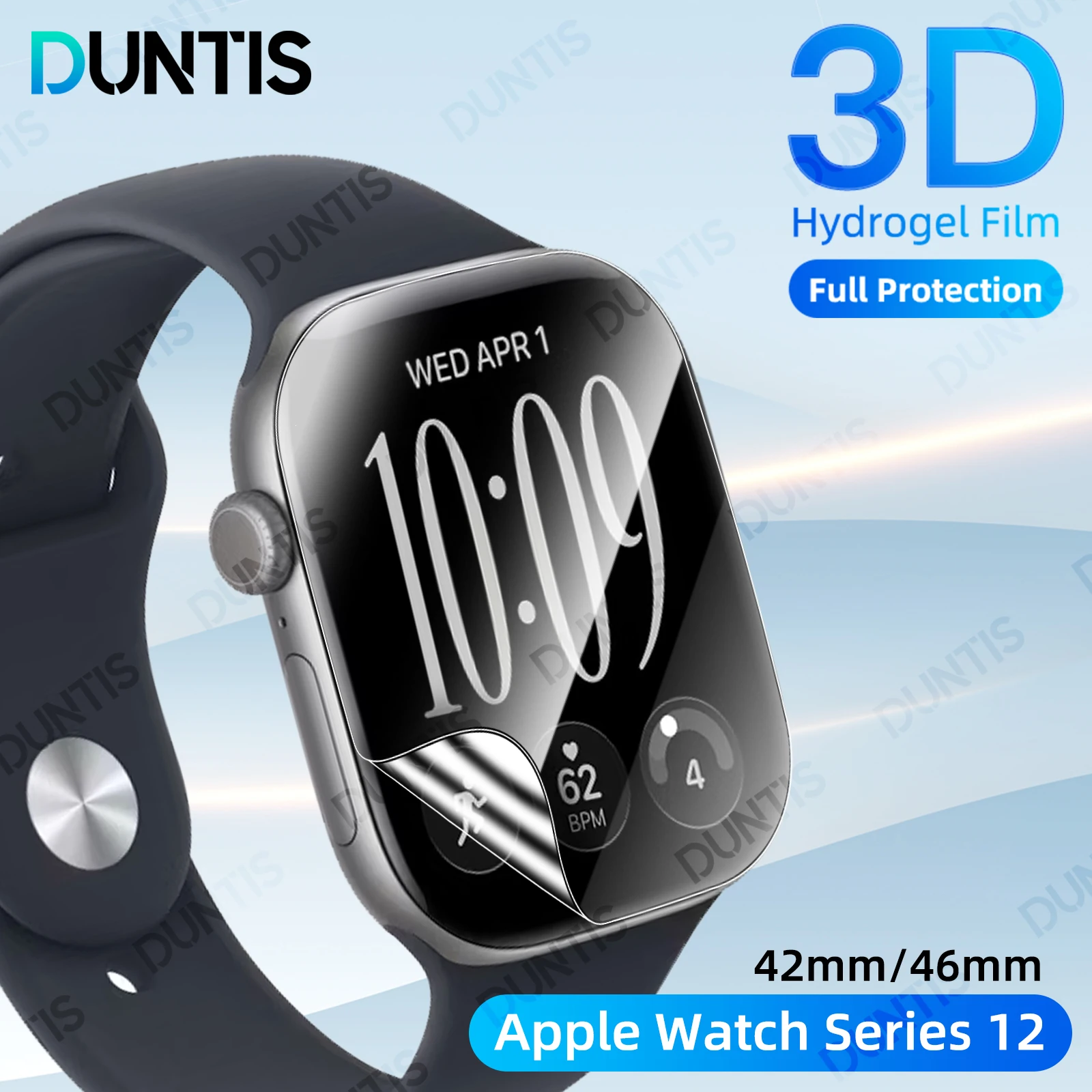 3D Screen Protector for Apple Watch Series 12 42mm/46mm Flexible Hydrogel HD Full Coverage Protection Film Accessories