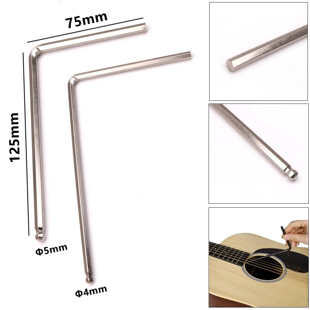 4mm 5mm Ball End Guitar Truss Rod Tool Hexagon Allen Wrench Key For Martin Acoustic Guitar Bass Electric Guitar Adjustment