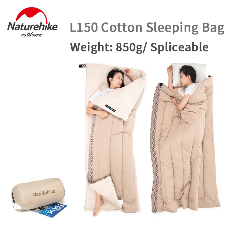 

Naturehike 85G Three Seasons Cotton Sleeping Bag 190x75cm Single Person Ultralight Portable Outdoor Camping Travel Envelope Type