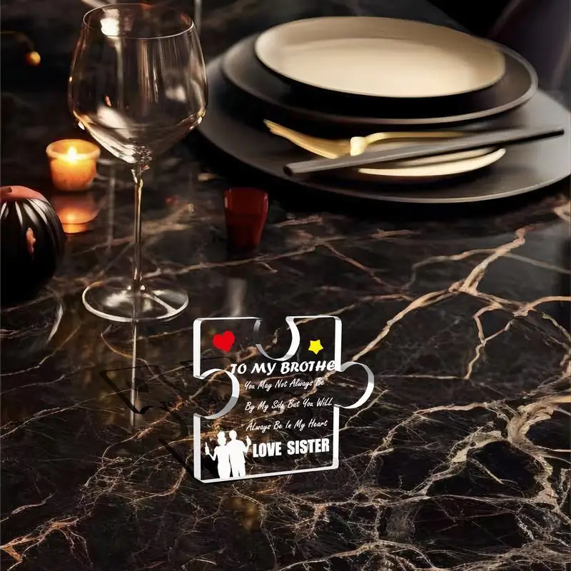 هدية الأخ الأكريليك الفريدة. قطعة مركزية مزخرفة لعيد الميلاد أو عيد الميلاد من الأخت.