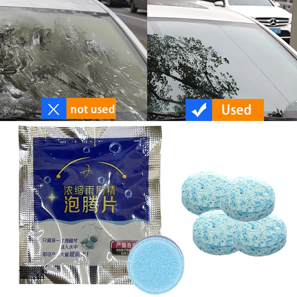 100PCS Auto Wiper Glass Solid Cleaning Car Windscreen Wiper Solid Cleaner Effervescent Tablets Windshield Window Glass Cleaner