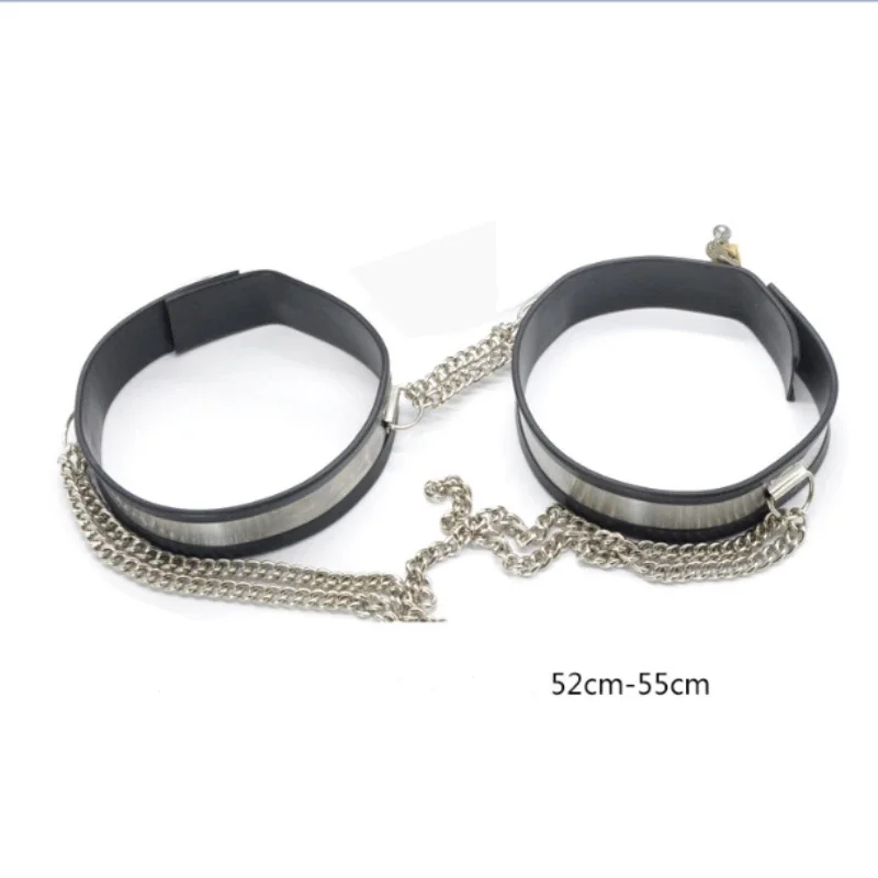 Female Chastity Belt Pants Thigh Ring Cuffs BDSM Bondage Stainless Steel Metal Restraint Device Erotic Sex Toys For Women Adults