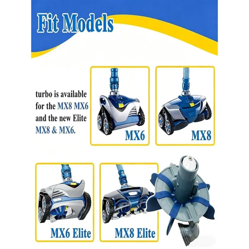 T22C Rotating Brush With 2Pcs R0714300 Cyclonic Scrubbing Turbine Assembly For MX6/For MX8 Pool Cleaner