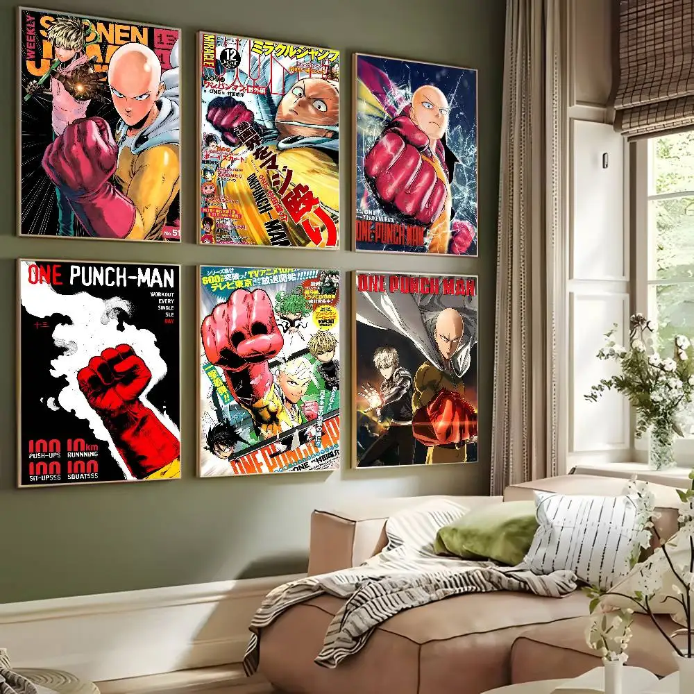 SUPER O-One P-Punch Man Anime poster art HD canvas advanced aesthetic Printing Paper Wall Art for Living Room Home Decor - view 3