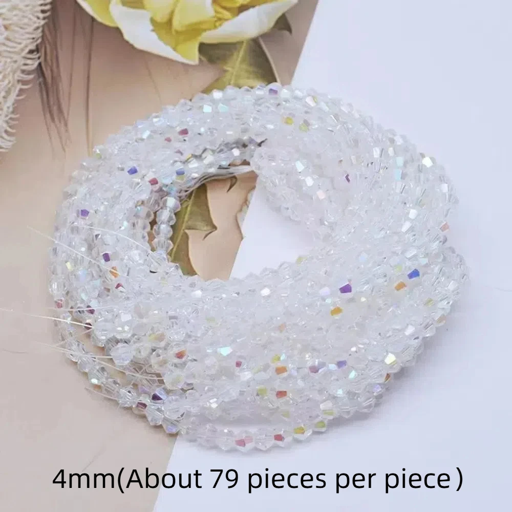 10 шт., 4 мм, двухконусные хрустальные бусины, стеклянные DIY свободные бусины-разделители, австрийские граненые красочные хрустальные бусины, браслеты, принадлежности для сережек