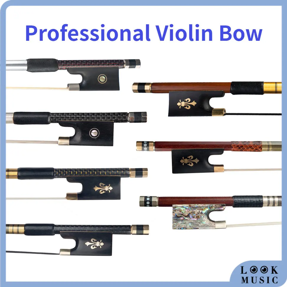 

LOOK Braided Carbon Fiber Violin Bow Brazilwood Fiddle Bow Pernambuco 4/4 Violin Bow