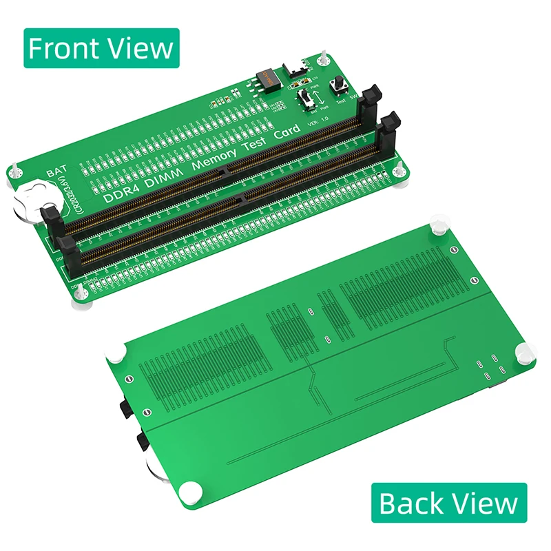 Desktop Computer Motherboard Memory Slot 2x DDR4 Diagnostic Repair Analyzer Test DDR4 DIMM Memory Test Card With LED Tester Card