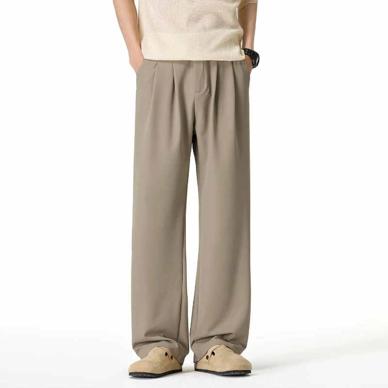 Summer New Casual Pants for Commuting, Loose and Wide Leg Straight Leg Versatile Men's Wear