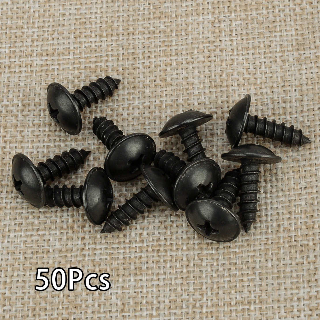 50Pcs Fender Liner Retainer Screw Tapping Bolt 12493-06207E Fit for Hyundai Kia 12493-06207 Black